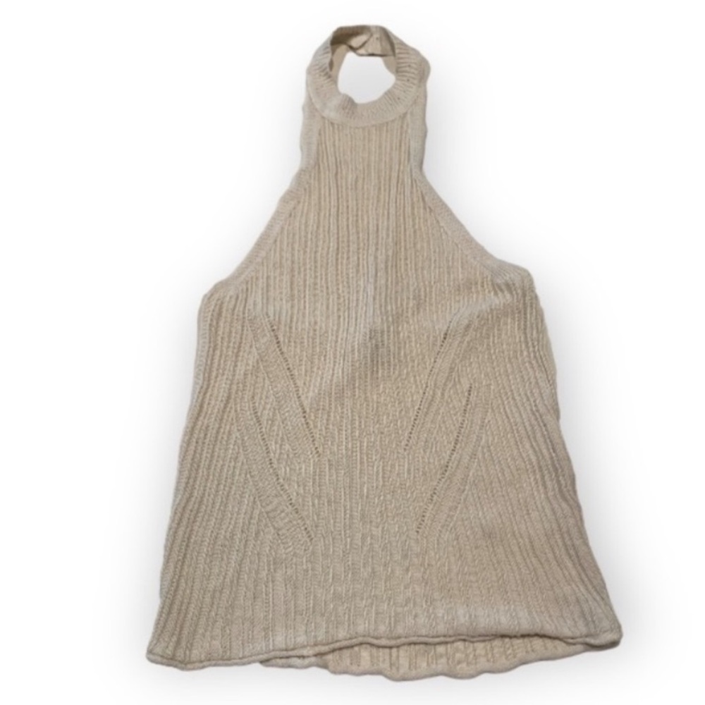 NWT! REVOLVE Tan Ribbed Halter Top - Picture 3 of 8